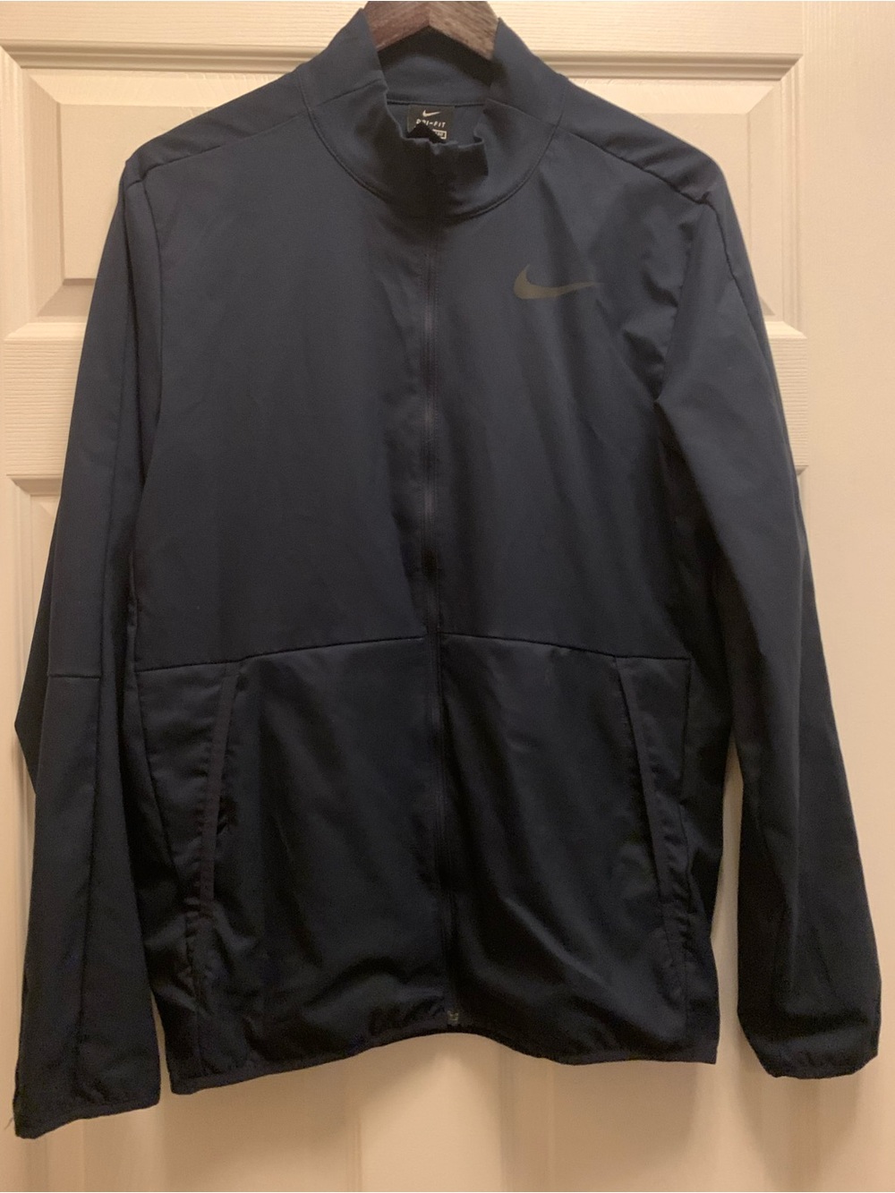 Nike Navy Lightweight Full-Zip Mock/Neck Size Small Jacket